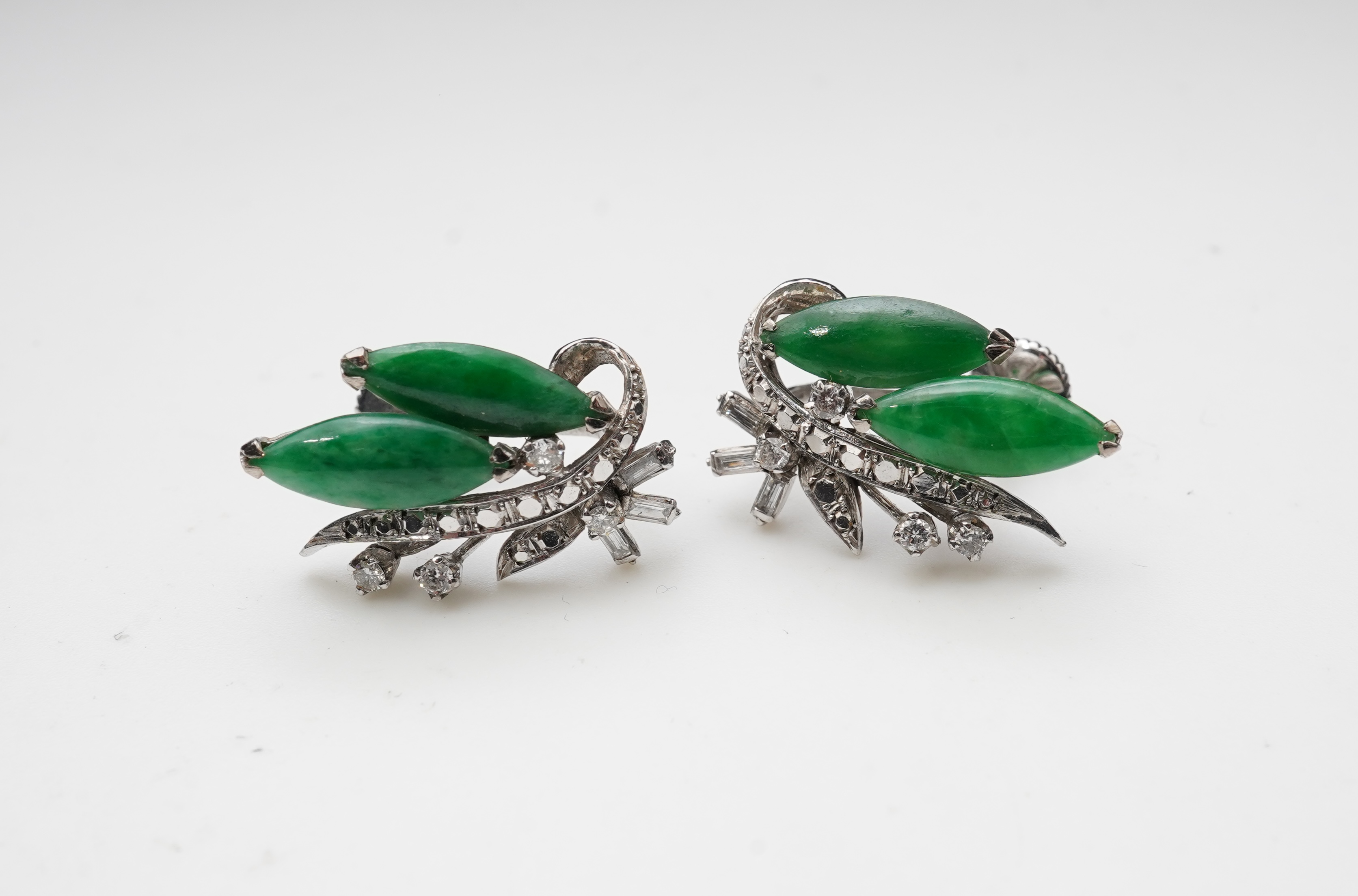 Chow Tai Fook, a jadeite and diamond demi-parure, 1960s